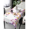 thumbnail image 2 of Pink Spring Floral Rectangle Tablecloth, Flowers Elegant Pastoral Watercolor Waterproof & StainResistant Tablecloth, Washable Oil-proof Table Cover for Dining/Party/Wedding/Camping/Buffet 54x108 In, 2 of 9