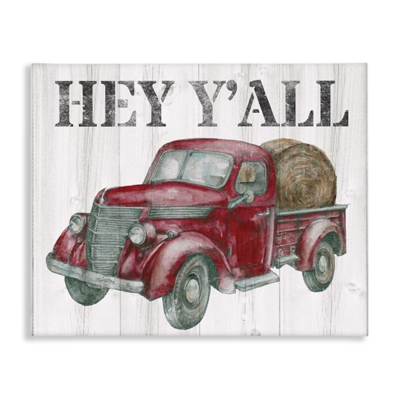 Stupell Industries Farmhouse Hey Y'all Country Truck Canvas Art, 30 x 24, by Studio 731 rep. Levison Designs
