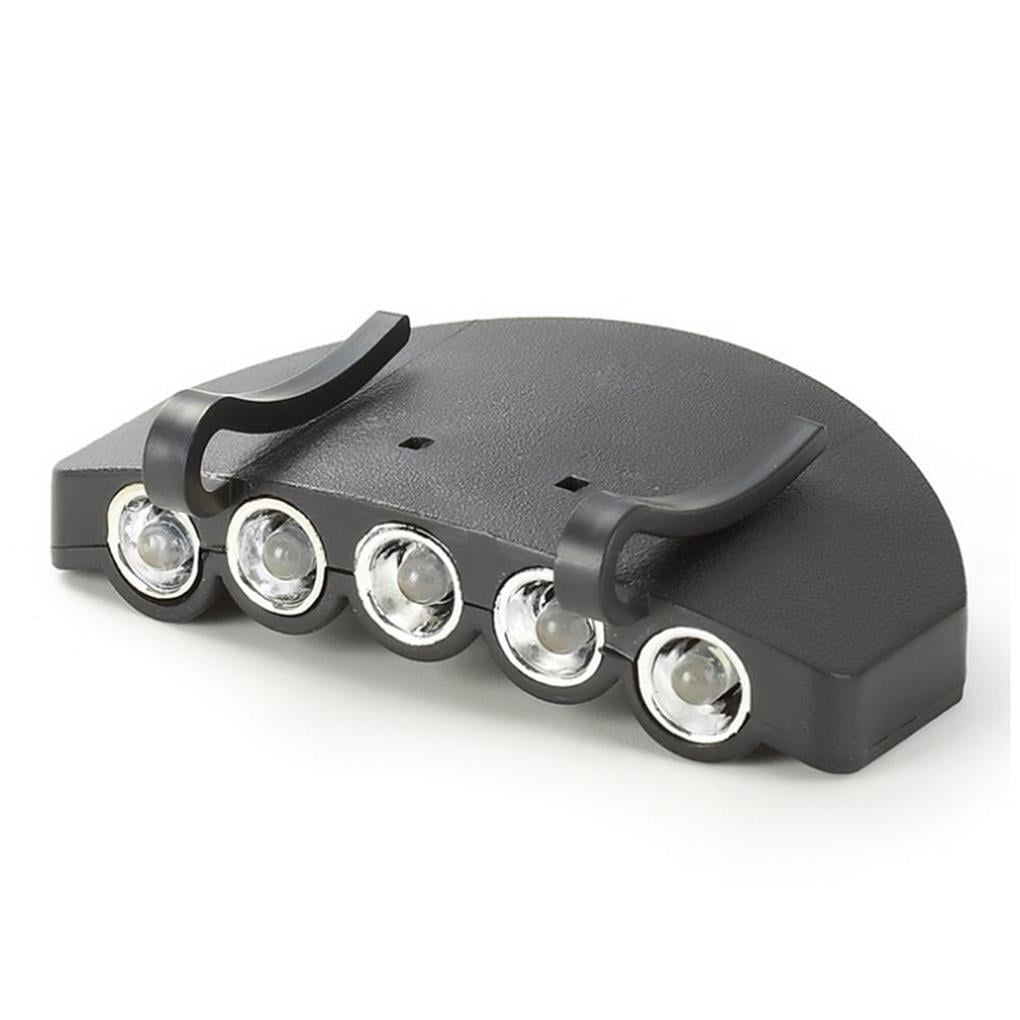 Cap Light Headlamp 5 LED Cap Visor Light Clipon Hat Light Hands Free