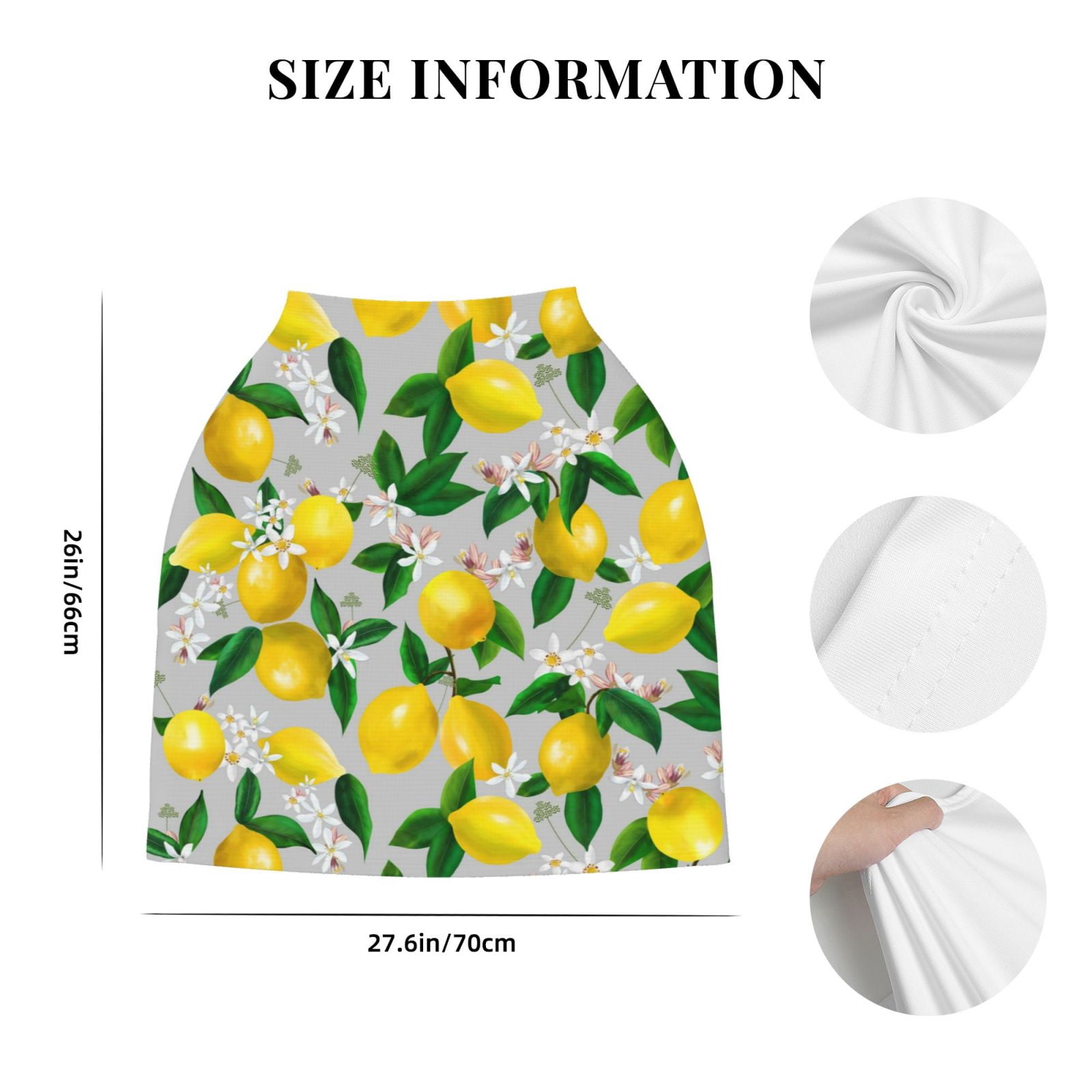Fotbe Lemon Seamless Pattern Oil Painting Effect Pattern Car Seat Covers for Babies, Nursing Breastfeeding Cover Infant Carseat Canopy, Soft Stretchy Carrier Cover