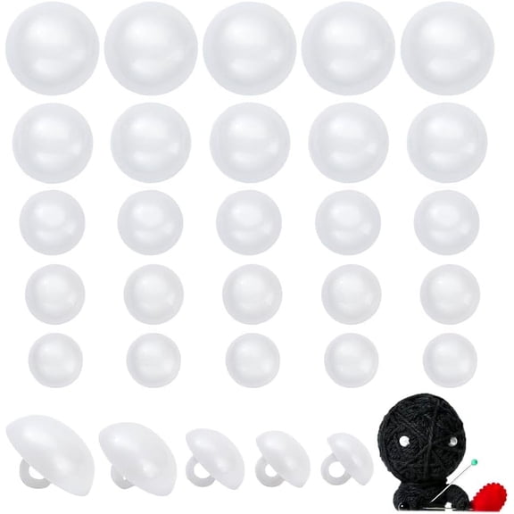 PH 200pcs White Crafts Eyes Sewing Crafting Eyes Buttons Safety Animal Noses and Eyes Round Buttons for Crochet Puppet Plush Stuffed Animals Amigurumi Clothing Making 10/11.5/12.5/15/17mm White DIY