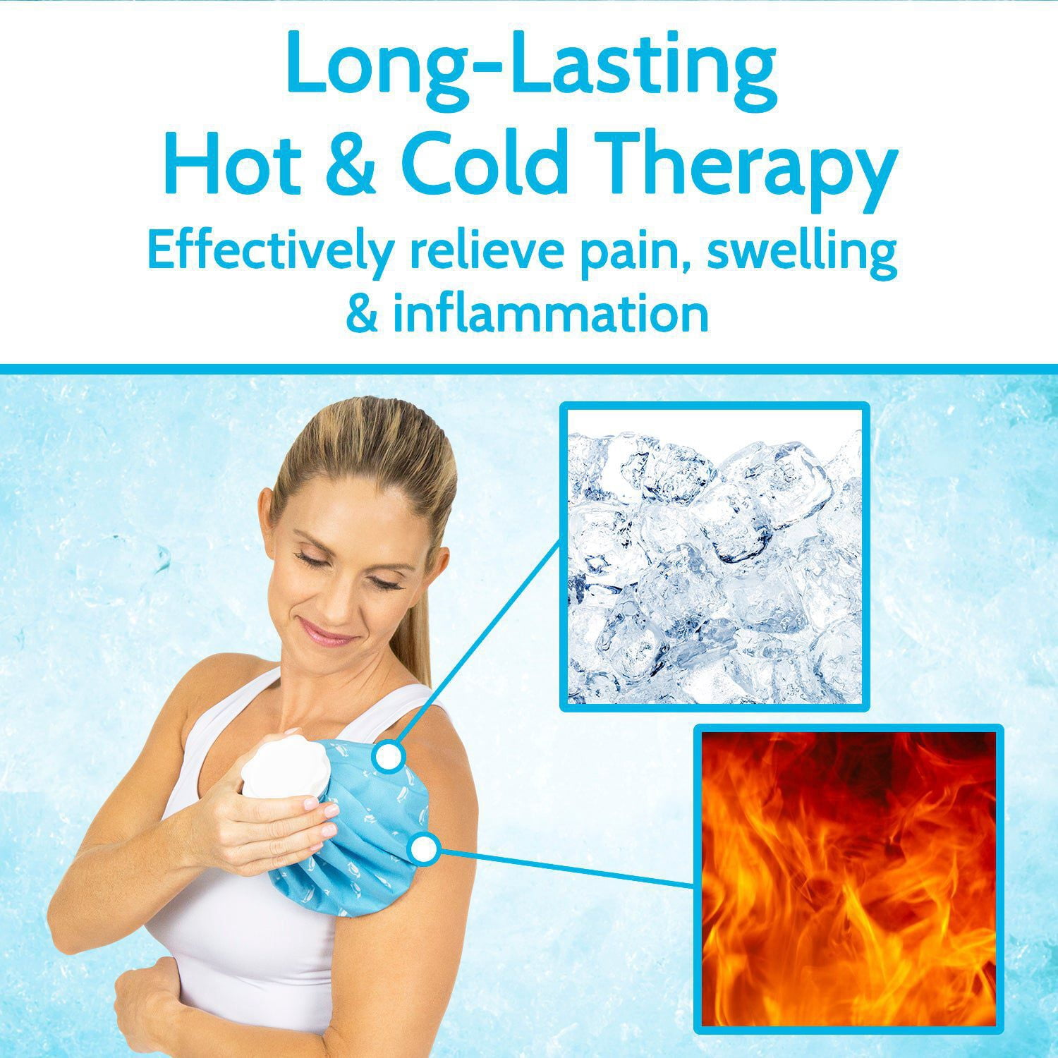 Arctic Flex Reusable Ice Bags (2 Pack) – Hot & Cold Water Therapy Ice Pack for Pain Relief, Muscle Aches, Sprains, Bruises & Swelling – Compression Ice Wrap