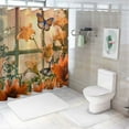thumbnail image 7 of Fenyluxe Flower Butterfly Shower Curtain Orange Floral Dream Spring Blossom Plant Beautiful Animal Butterflies Wings Nature Garden Scenery Home Decor Fabric Bathroom Set with Hooks 36x72, 7 of 7