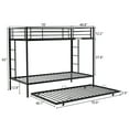 thumbnail image 2 of Zimtown Twin over Twin Bunk Bed with Trundle, Heavy Duty Metal Bed Frame with Safety Rail Side Ladders for Dormitory Bedroom Boys Girls Adults,No Box Spring Needed (Black), 2 of 7
