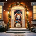 thumbnail image 5 of XEOVHV Happy 2025 New Year Eve Door Cover Winter Christmas Cat 70" x 35" Double Sided Door Cover Decorative House Yard Flag Outdoor Seasonal Holiday Small Decor, 5 of 9