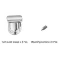 thumbnail image 3 of Uxcell 33mm x 26mm Zinc Alloy Turn Lock Clasp Purse Closure Thumb Buckle 4Pack(Silver), 3 of 6