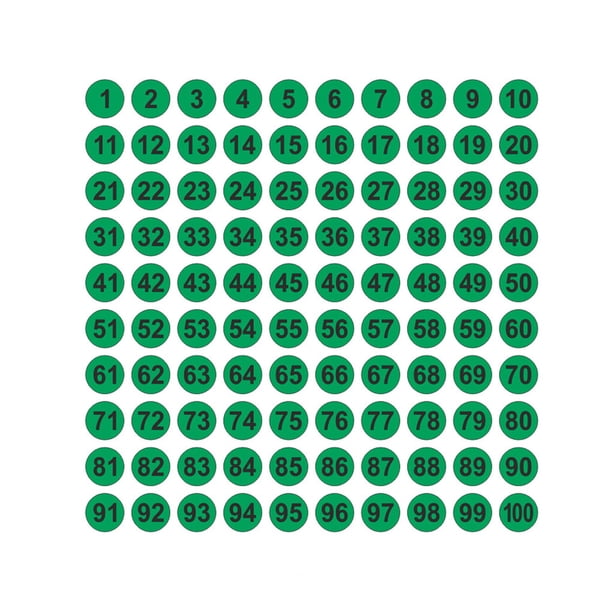 Naiovety Pack de 100 Pegatinas de Números Consecutivos Calcomanías Autoadhesivas de a Largo Plazo Type2 NO2