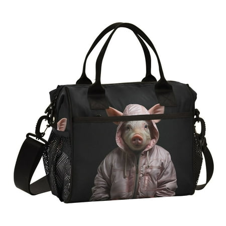 Pig Hoodie Cooler Bag Lunch Bag Soft Cooler Cooling Tote Insulated Lunch Box for Adult Men Women