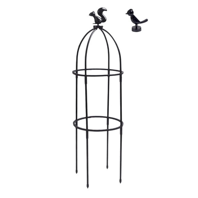 Climbing Plant Support Structure 95 cm Black Plastic Garden Trellis with Birdcage Design and Adjustable Plug-in Assembly