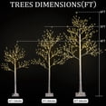 thumbnail image 4 of Lighted Birch Tree Set of 3, BTMWAY 4ft 5ft 6ft Indoor Decorative Birch Tree with Warm White Lights, Pre-lit Lighted White Christmas Tree Lights for Party/Wedding/Decor, Total 650pcs Lights, 4 of 10