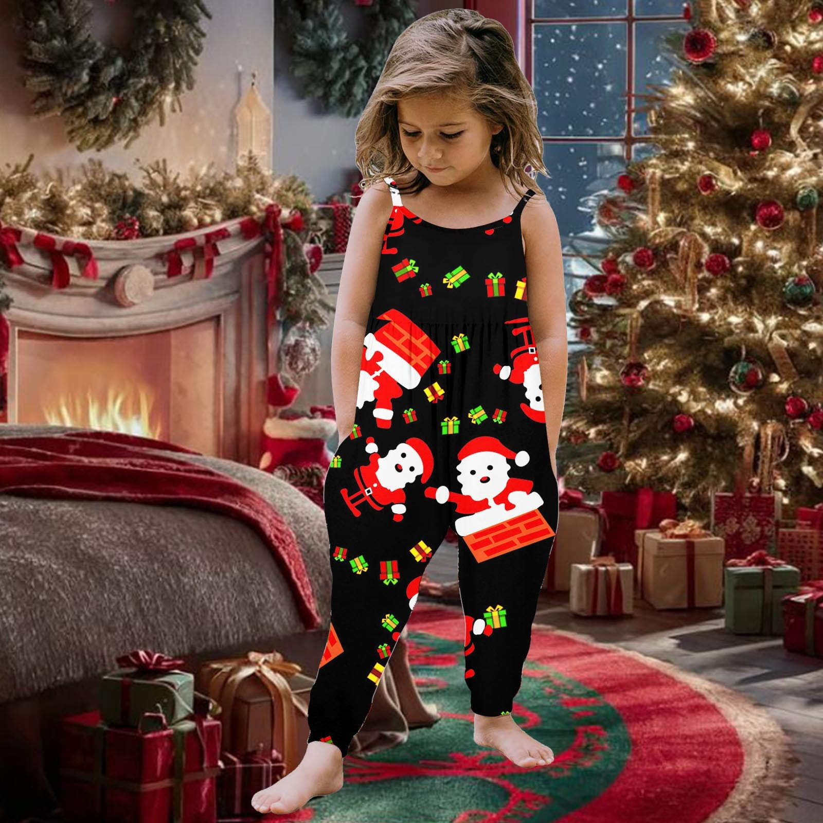 EDFBUYKRS Bodysuits for Women Toddler Baby Girl Christmas Prints