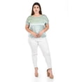 thumbnail image 4 of Blusa satinada con encanje Roman Fashion Tallas Extras 010 Menta verde claro 42, 4 of 5