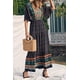 thumbnail image 5 of Vestido PRETTYGARDEN Maxi Boho Floral Negro con Escote en V M, 5 of 8