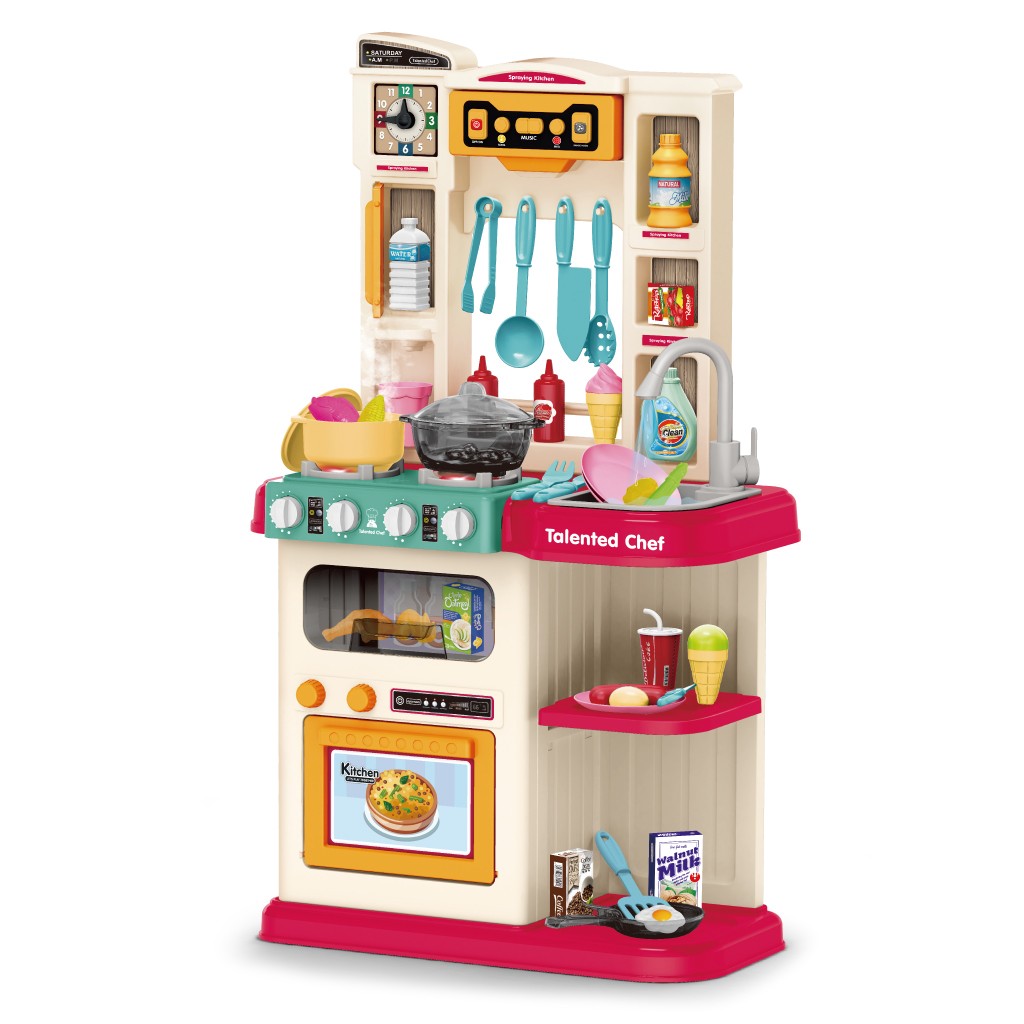 Details about  / Kitchen Playset Toy  Realist Play Kitchen Little Pretend Pink Kids Play NEW