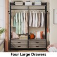 thumbnail image 4 of Tribesigns Heavy Duty Clothes Rack Freestanding Clothing Storage with 4 Drawers and 8 Hooks, Gray, 4 of 5