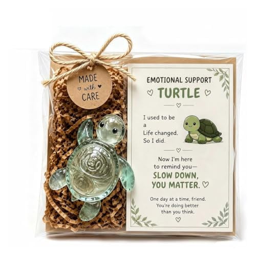 Original Recycled Glass Support , Handmade Sea Figurine with Inspirational Message Card,Unique Emotional Support Gift for Friends (1Pc)