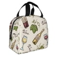 thumbnail image 2 of Fotbe Grapes Bbottles Wine Bolsa Térmica con Estampado y Forro de Aluminio Grueso Bolsa de Almuerzo con Bolsillo Frontal para Hombres y Mujeres, Ideal para Trabajo, Escuela, 2 of 8