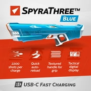 SPYRA 2 Pack Electric Water Blaster Outdoor Squirt Gun Toy, SpyraThree, Blue