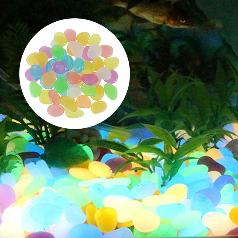 Luminous Glowing Pebbles Glow in the Dark Stones Fish Tank Aquarium Outdoor  Decorative Rock