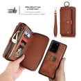 thumbnail image 5 of Galaxy S20 Ultra Case, Allytech Retro PU Leather Magnetic Detachable Back Cover Zipper Wallet Folio Cards Slots Purse Wrist Strap Clutch Protective Case Cover for Samsung Galaxy S20 Ultra 6.9",Brown, 5 of 9