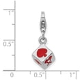 thumbnail image 2 of Finest Gold Sterling Silver Rhodium-Plated 3-D Enameled Die with Lobster Clasp Charm, 2 of 2