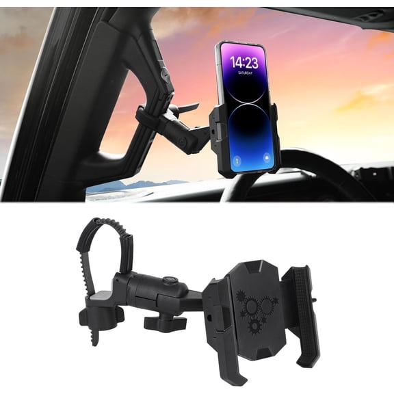 MJMJ A Pillar Grab Handle Phone Mount Adjustable Direction Mobile Phone Holder Compatible with Jeep/Bronco/Offorad/Pickup/Truck/Motorcycle/Bicycle/UTV/ATV Fit for Most Mobile Phones