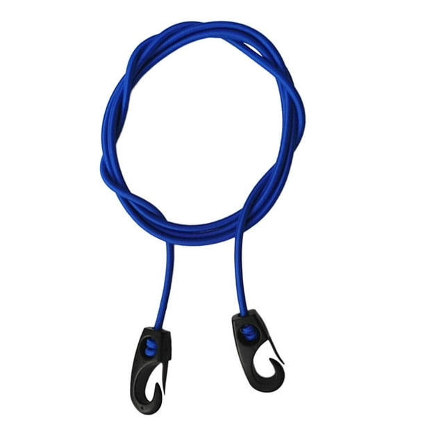 185mm x 5mm Strong Stretch Elastic Cord Shock Rope & Hook Clips Tie Down  Blue