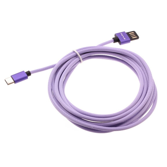 Purple 10ft USB-C Cable for Orbic Myra 5G UW, Magic 5G Phones - Extra Long Fast Charger Power Cord Type-C Sync Wire W7K