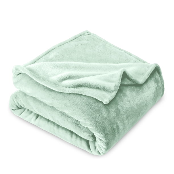 Bare Home Manta de Felpa Polar 300 G/M², Microfibra Mullida, Suave y Afelpada, Tamaño Matrimonial/queen, Menta Primaveral