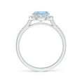 thumbnail image 2 of Angara Natural 1.12 Ct. Aquamarine with Diamond Halo Ring in 14K White Gold for Women (Ring Size: 8), 2 of 9
