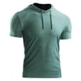 thumbnail image 7 of Men's Summer Hooded Sportswear Running Fast Dry Breathable Short Sleeves, 7 of 7