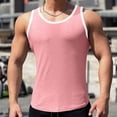 thumbnail image 2 of Hessimy Men's Workout Tank Top Casual Soft Sleeveless Gym Muscle Shirts Bodybuilding Tee（Pink,XXXL), 2 of 5