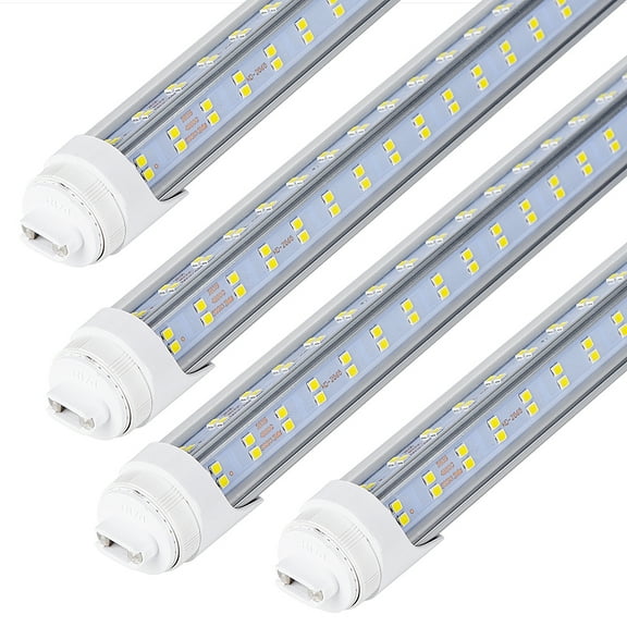 10 PCS-T8 T10 T12 LED Tube Light, 8 foot , 150W Rotate V Shaped, R17D/HO 8FT LED Bulb ,6000K Cold White, 18800LM, Clear Cover, (Replacement for F96T12/CW/HO 250W), Ballast Bypass,Dual-End Powered