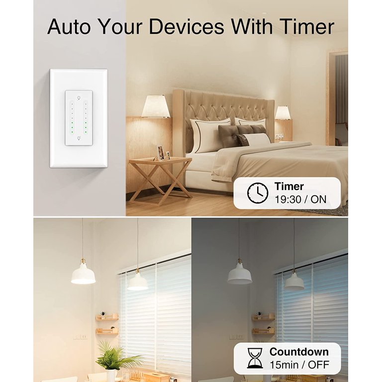 Smart Light Switch 2 Gang - Wi-Fi Compatible With Alexa & Google Home ...