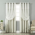thumbnail image 3 of Aurora Home Tulle Sheer With Attached Valance & Solid Blackout Curtain Panel Pair (4-Piece), 3 of 5