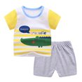 thumbnail image 2 of Shldybc Toddler Baby Boy Clothes Shorts Set Cartoon Print Pattern Shirt Short Sleeve Round Neck Shirts Solid Shorts Summer OutfitSummer Savings Clearance, 2 of 3