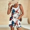 thumbnail image 4 of Women's 2025 Patriotic Romper - Cotton-Linen Adjustable Strap Jumpsuit, Loose Fit American Flag Short Overalls for 4th of July (Casual & Festive), 4 of 7