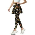 thumbnail image 2 of COEQINE Women Elastic Yoga Skirted Legging for Women with Pockets Chicken Sunflower Floral Black Print High Waist Tennis Skirts with Leggings Golf Pickleball Skort Pants, 2XL, 2 of 7
