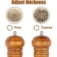 thumbnail image 4 of ® Wood Pepper Grinder Pepper Mill,Adjustable Coarseness 8 Inch Wooden Peppermill, Ceramic Grinding Mechanism Salt Mill Refillable (2 pack), 4 of 8