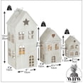 thumbnail image 5 of Main Street Town House Candle Lanterns, Set of 3, Vintage Style, Heart and Star Details, Rustic White, Metal, 13.75, 8.25 and 5 Inches Tall, 5 of 6