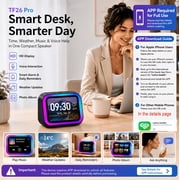 Smart Speaker with Large Screen Display, RGB Ambient Lighting, Hands-free Calling, Music Player, Voice-controlled Desktop Speaker, Suitable for Home/office/bedroom