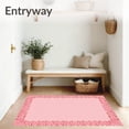 thumbnail image 3 of ODIKA 6'x9' Machine Washable Non-Slip Area Rug, Pastel Valentine Tree Collar with Ruffled Edge Design High Traffic Rug, Pink, 653508, 3 of 5