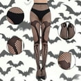 thumbnail image 4 of Pantyhose for Women Halloween Stockings Hosiery Fishnet Sheer Pantyhose Breathable Hollow Out Shiny Tights, 4 of 4