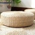 thumbnail image 3 of BToBackYard Japanese Tatami Meditation Yoga Seat Cushion Pad Multifunction Home Decor Round Ethnic Handmade Cattail Mat, 3 of 8