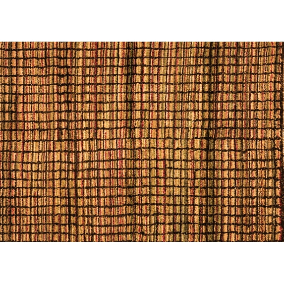 Ahgly Company Indoor Rectangle Abstract Orange Modern Area Rugs, 6' x 9'