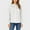 White, variant on pstuiky Long Sleeve T Shirts for Women Trendy Crew Neck Solid Color Womens Blouses Formal Loose Fit Button Clothes Outfits Work Blouses for Women