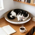 thumbnail image 4 of FastXmas Cat Scratcher Cardboard, Oval Cat Scratch Pad Bowl Nest for Home, 360° Scratchable Design Cat Scratching Board Corrugated Lounge Cat Bed, Furniture Protector for Couch 13 Inch, 4 of 6