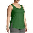 thumbnail image 4 of XUNKUSGA Plus Size Tank Tops Loose Fit Summer Sleeveless T Shirts for Women Casual Soild Color Trendy Scoop Neck Tunic Tees for Beach L-5XL,Green, 4 of 7