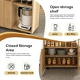 thumbnail image 5 of Aukfa Multi-Functional Folding Dining Table with Storage Shelves, Expandable Space-Saving Table for Small Apartments, Rolling Casters,Walnut, 5 of 8