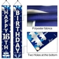 thumbnail image 3 of Blue Silver 16th Birthday Door Banner Decorations, Happy 16 Birthday Party Porch Sign Supplies for Boys, Sweet 16 Year Old Birthday Party Supplies, 3 of 10
